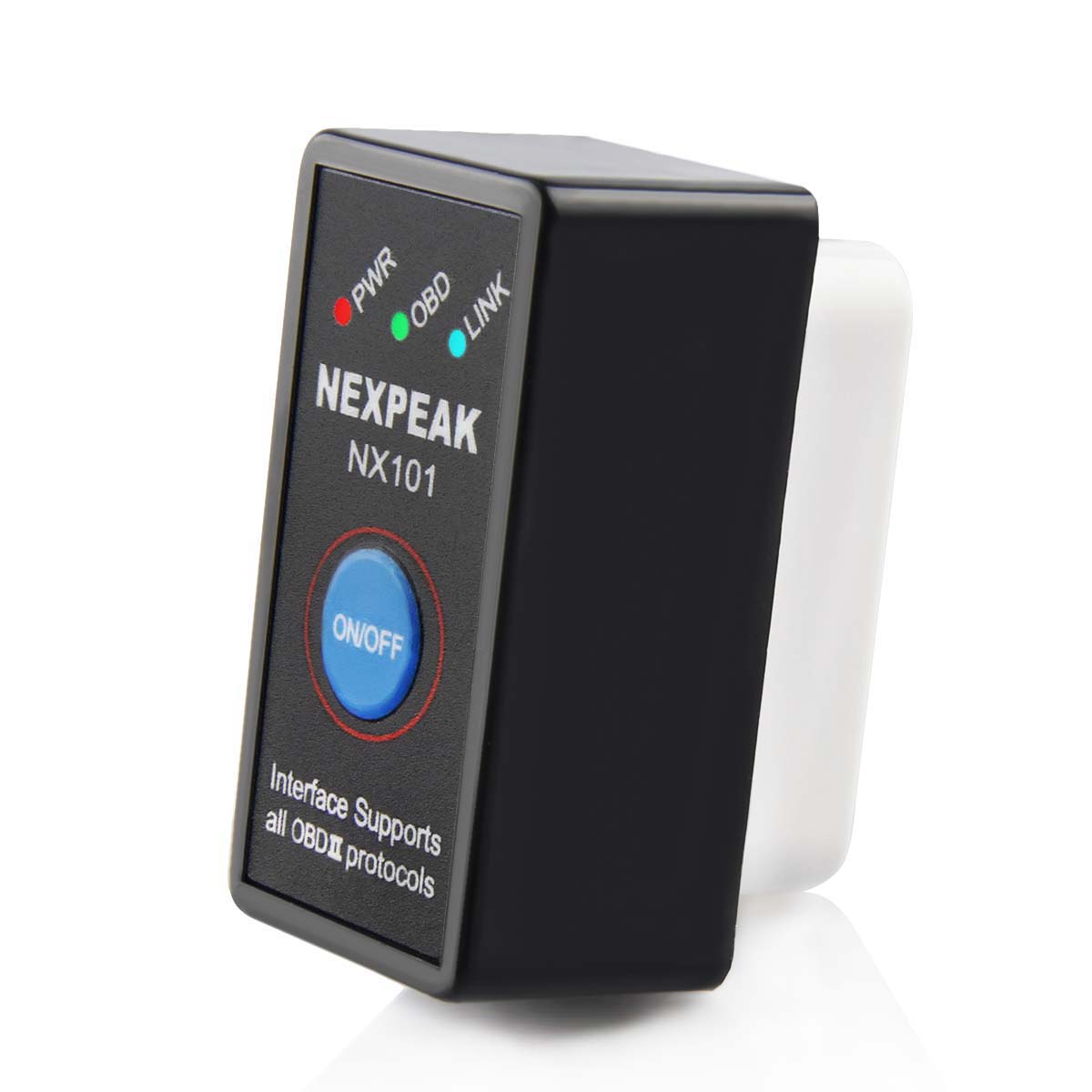 NEXPEAK NX101 OBD II Bluetooth Scanner ELM 327 v1.5 Check Engine Light Mini OBD2 Diagnostic Tool with Power Button ON/OFF Energy Saving Car OBD EOBD for Android