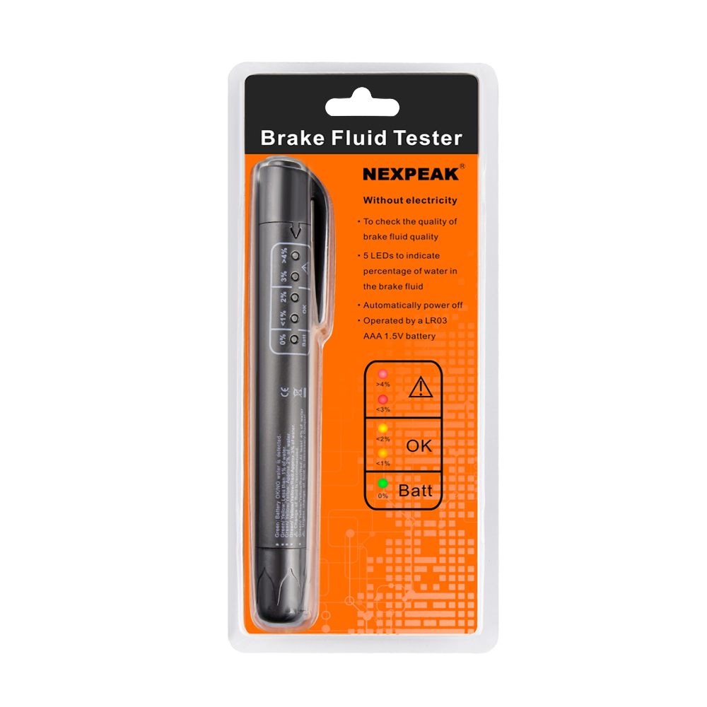NEXPEAK Brake Fluid Tester for DOT3/DOT4 Vehicle Liquid Brake Fluid Tester Pen